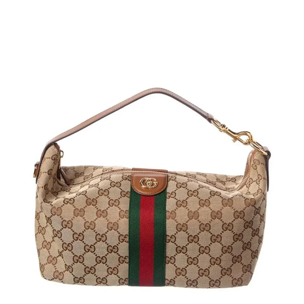 Gucci Ophidia Medium Canvas & Leather Cosmetic Cas, Brown